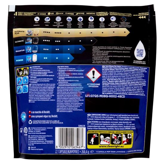 FINISH ULTIMATE PLUS LIMONE PASTIGLIE LAVASTOVIGLIE 22 LAVAGGI 268,4 GR