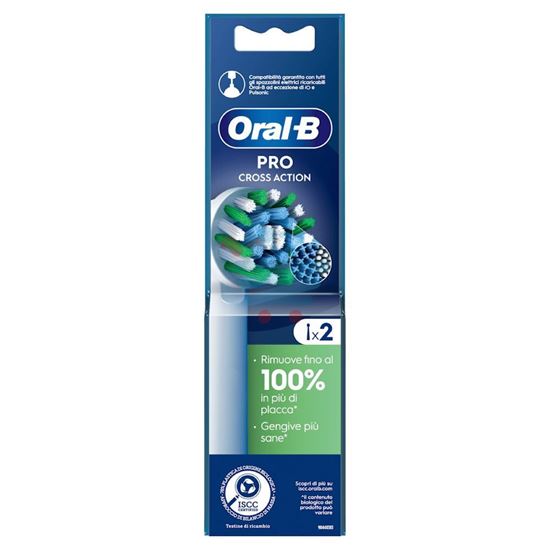 ORAL-B SPAZZOLINO RICARICA ELETTRICO POWER CROSS ACTION 2 PEZZI