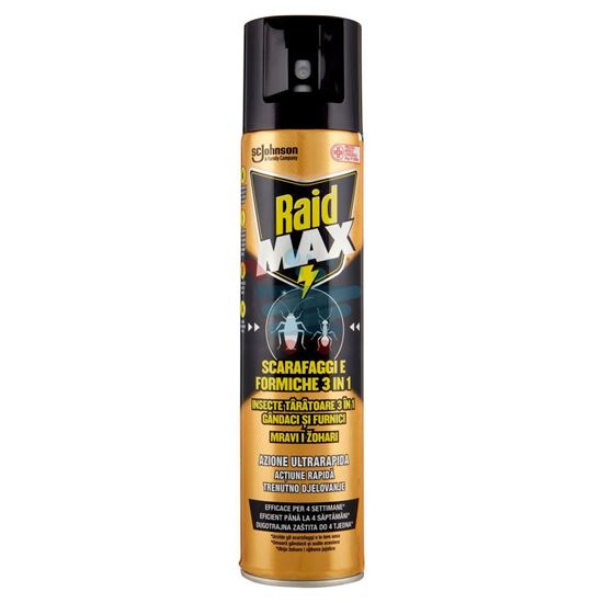 RAID AEROSOL MAX SCARAFAGGI E FORMICHE 3IN1 SPRAY INSETTICIDA 300 ML