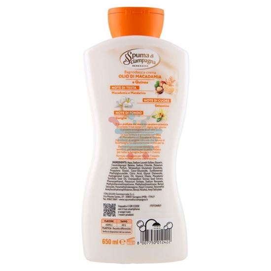 SPUMA DI SCIAMPAGNA BAGNO OLIO DI MACADAMIA E QUINOA 650ML