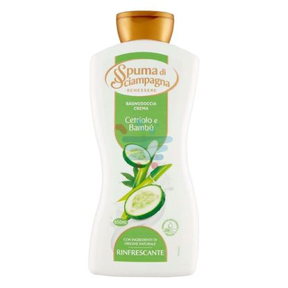 SPUMA DI SCIAMPAGNA BAGNO BENESSERE CETRIOLO E BAMBÙ  RINFRESCANTE 650 ML