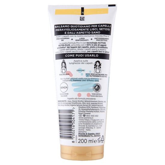 PANTENE PRO-V LISCI EFFETTO SETA BALSAMO ACTIVE NUTRI-PLEX 200 ML