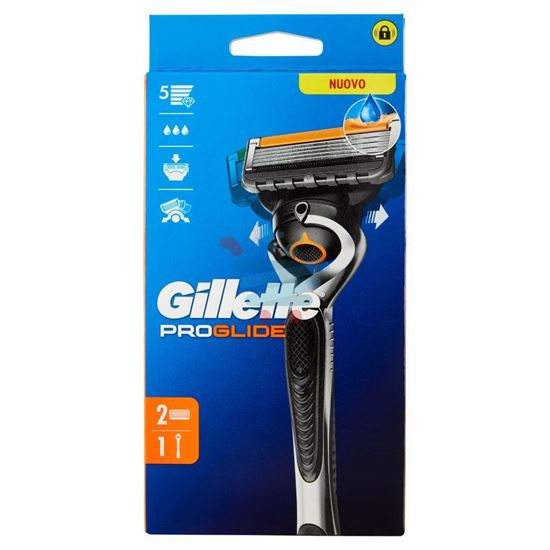 GILLETTE PROGLIDE RASOIO 5 LAME MANUAL + 2 RICARICA