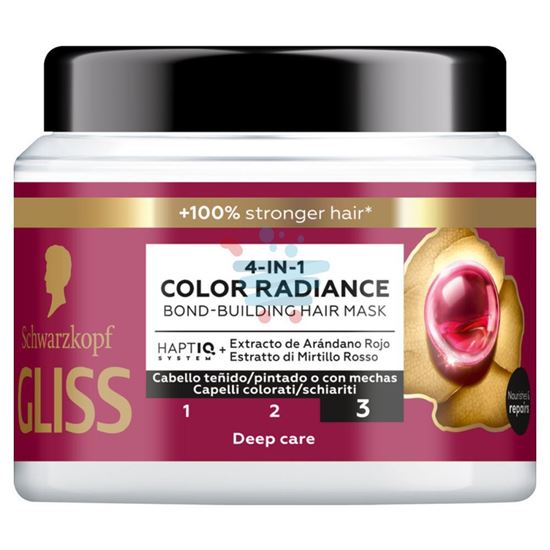 GLISS MASCHERA CAPELLI 4in1 COLOR RADIANCE CAPELLI COLORATI SCHIARITI 400 ML