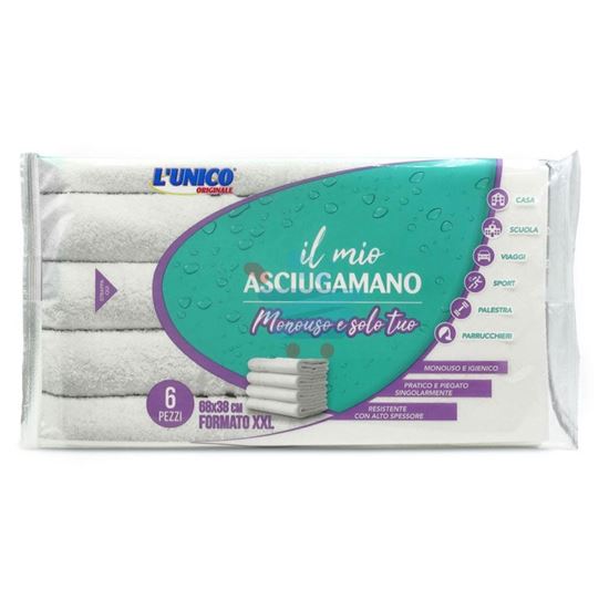 L'UNICO ORIGINALE ASCIUGAMANO MONOUSO 68x38CM 6PZ