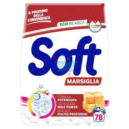 SOFT DETERSIVO IN POLVERE PER LAVATRICE MARSIGLIA 78 MISURINI 5,538KG