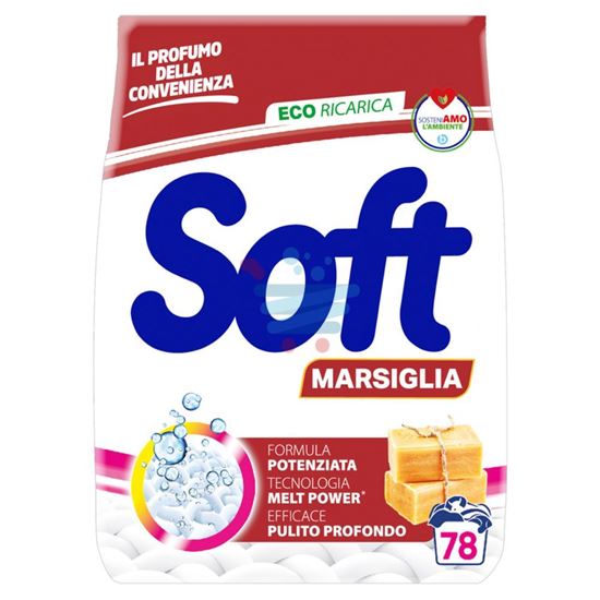 SOFT DETERSIVO IN POLVERE PER LAVATRICE MARSIGLIA 78 MISURINI 5,538KG