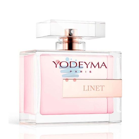 Particolare tappo e spruzzatore rosé del profumo Yodeyma Linet