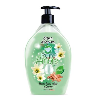 PURO AMORE CREMA DI SAPONE MUSCHIO BIANCO E LEGNO DI SANDALO 750 ML