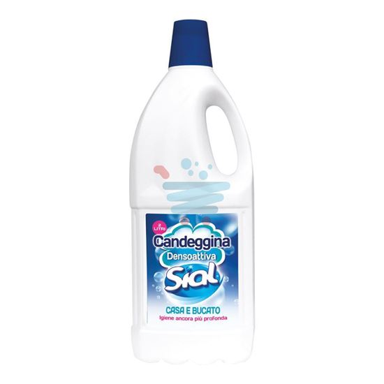 Bottiglia di Sial Candeggina Classica 2 litri su sfondo bianco