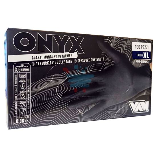 ONYX GUANTI NITRILE NERO TAGLIA XL 100 PEZZI