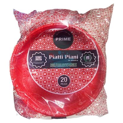NEW PRIME PIATTI PIANI ROSSI 20PZ
