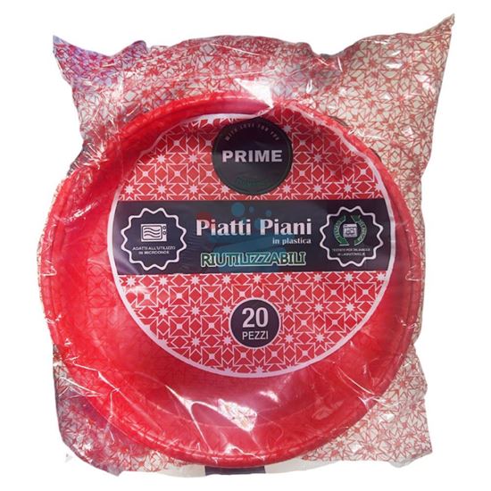 NEW PRIME PIATTI PIANI ROSSI 20PZ