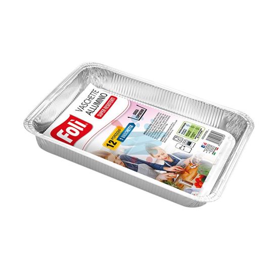 FOLI VASCHETTA IN ALLUMINIO 12 PORZIONI 1PZ