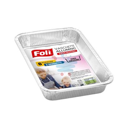 FOLI VASCHETTA IN ALLUMINIO 6 PORZIONI 2PZ