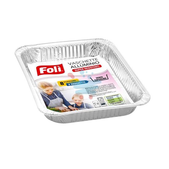 FOLI VASCHETTA IN ALLUMINIO 8 PORZIONI 2PZ