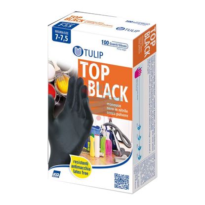 TULIP TOP BLACK GUANTI IN NITRILE 100PZ MIS. 7-7,5