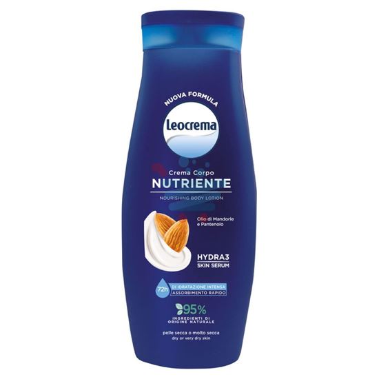 LEOCREMA FLUIDA CREMA CORPO NUTRIENTE OLIO DI MANDORLE E PANTENOLO PELLE  SECCA 400 ML