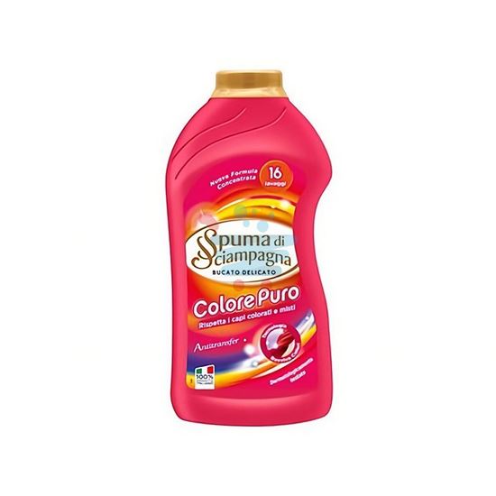 SPUMA DI SCIAMPAGNA DETERSIVO LAVATRICE LIQUIDO COLORE PURO 16 LAVAGGI 1LT