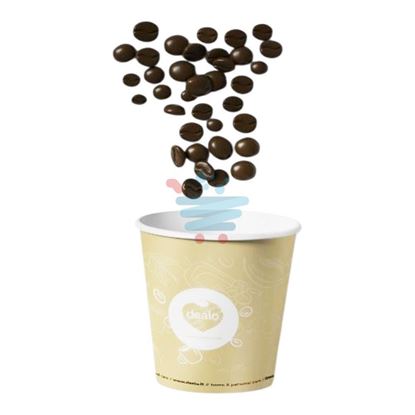 Confezione da 50 bicchierini Dealo Bio Coffee Beige 75 ml in carta per caffè