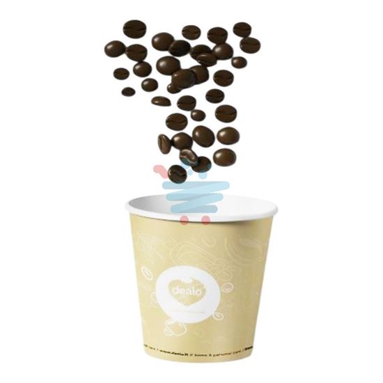 Confezione da 50 bicchierini Dealo Bio Coffee Beige 75 ml in carta per caffè
