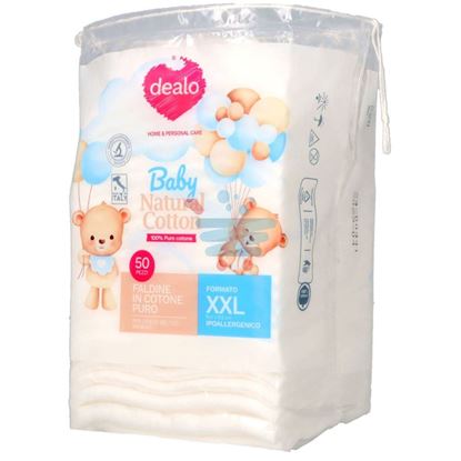Confezione Dealo Faldine Baby Natural XXL 50 pezzi in puro cotone Carollo Detersivi