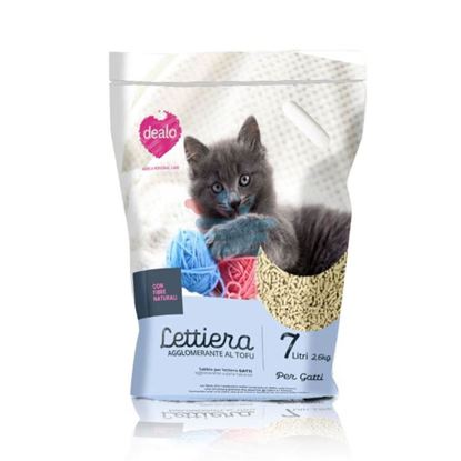 Lettiera vegetale Dealo versata all'interno della cassetta igienica per gatti