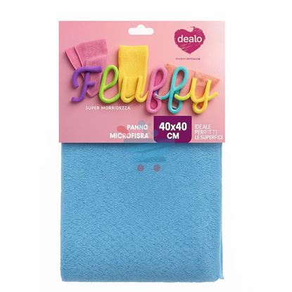 Close-up della speciale texture a pelo lungo del panno microfibra Fluffy Dealo