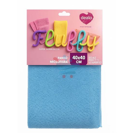 Close-up della speciale texture a pelo lungo del panno microfibra Fluffy Dealo