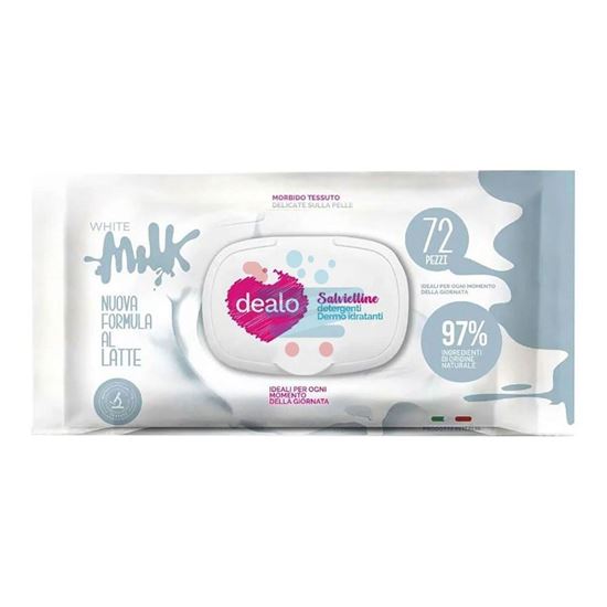 Utilizzo delicato delle salviettine Dealo Bianco Latte durante il cambio del pannolino del neonato