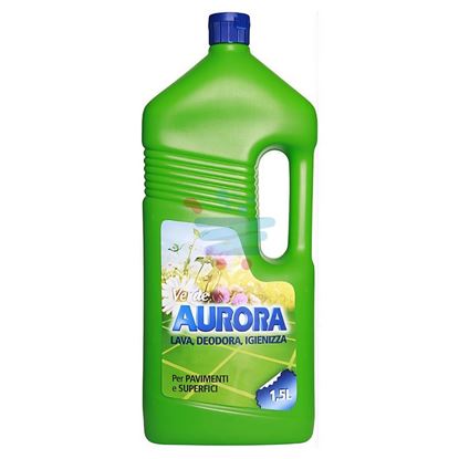 Flacone da 1,5 litri Aurora Verde detergente pavimenti concentrato con etichetta verde