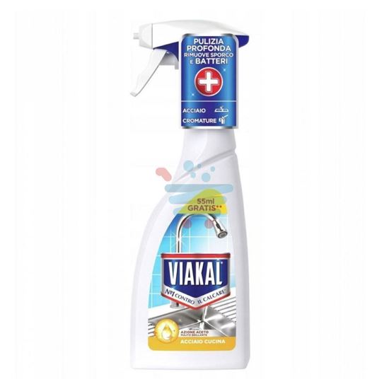 Flacone Viakal Spray Acciaio Cucina azione aceto 500 ml