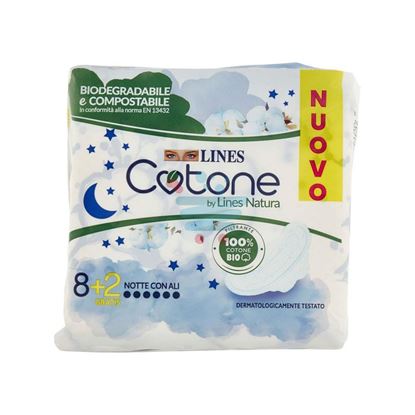 Confezione di Lines Cotone Assorbenti Ultra con Ali da 10 pezzi