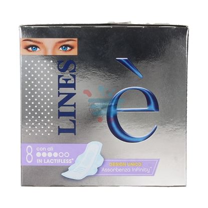 LINES E' NEW ULTRA ASSORBENTI CON ALI IPOALLERGENICO LACTIFLESS 8 PEZZI