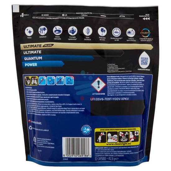 FINISH ULTIMATE FRESH PASTIGLIE LAVASTOVIGLIE 32 LAVAGGI 412,8 GR